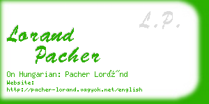 lorand pacher business card